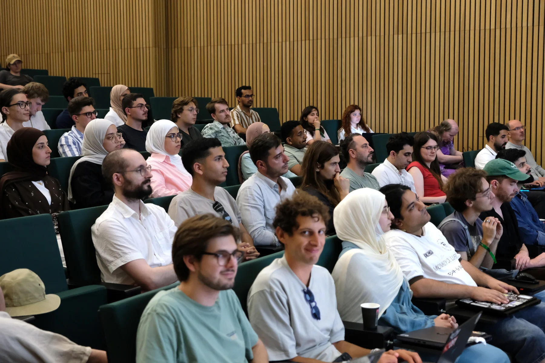 Students in the AUB Mediterraneo auditorium following a workshop
