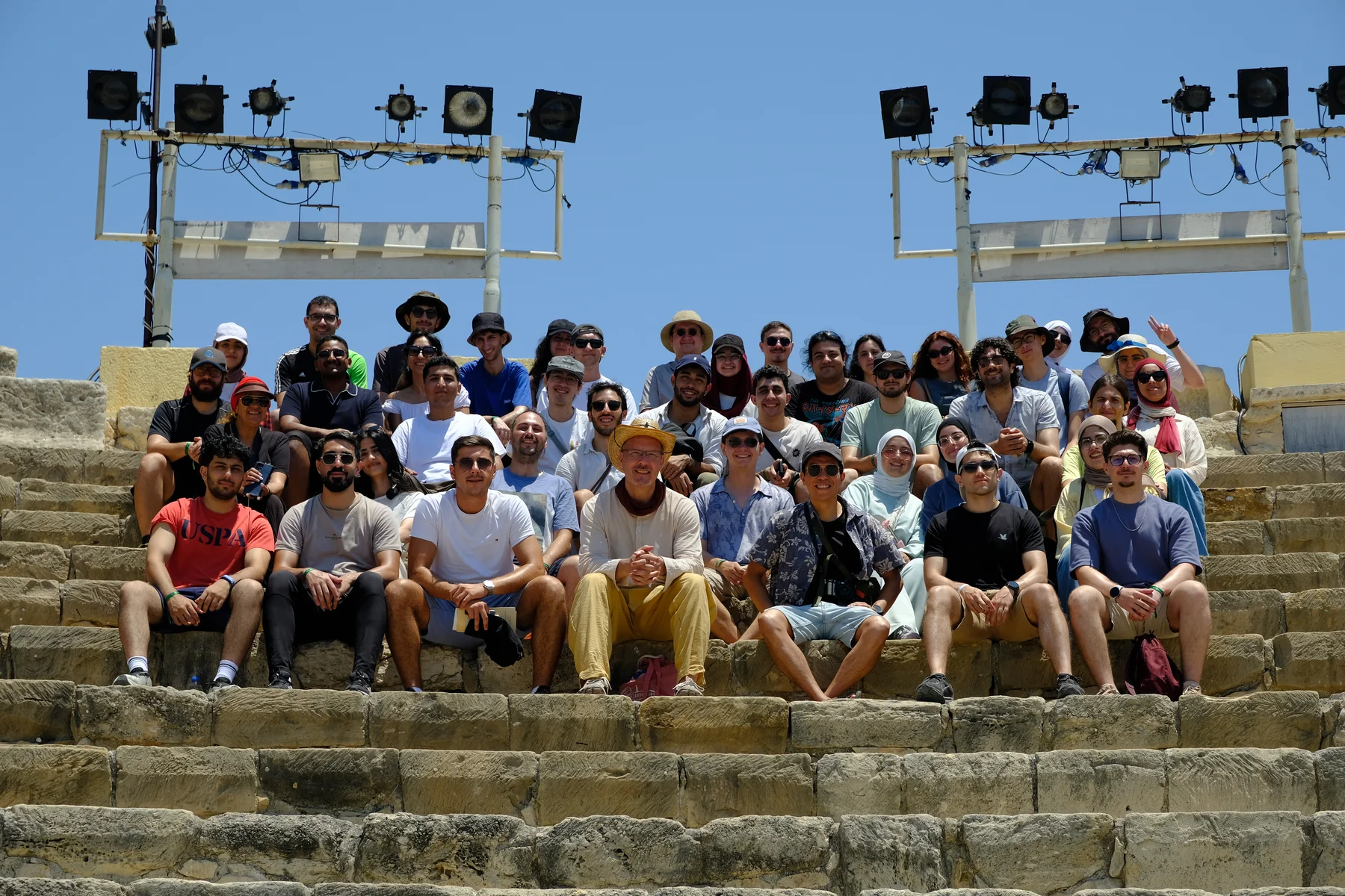 Group photo of Cedarcrypt attendees on the coastal outing in Cyprus